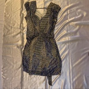 Blue front tie dress